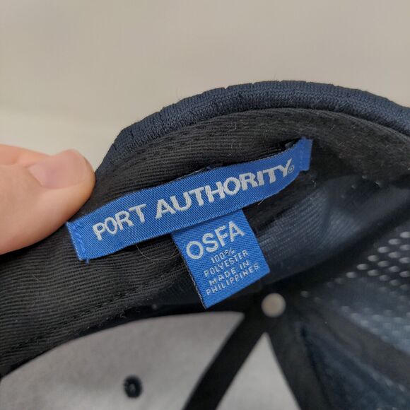 Port Authority Strapback Hat Blue OSFM Adjustable Embroidered Vented Holes - Picture 7 of 7